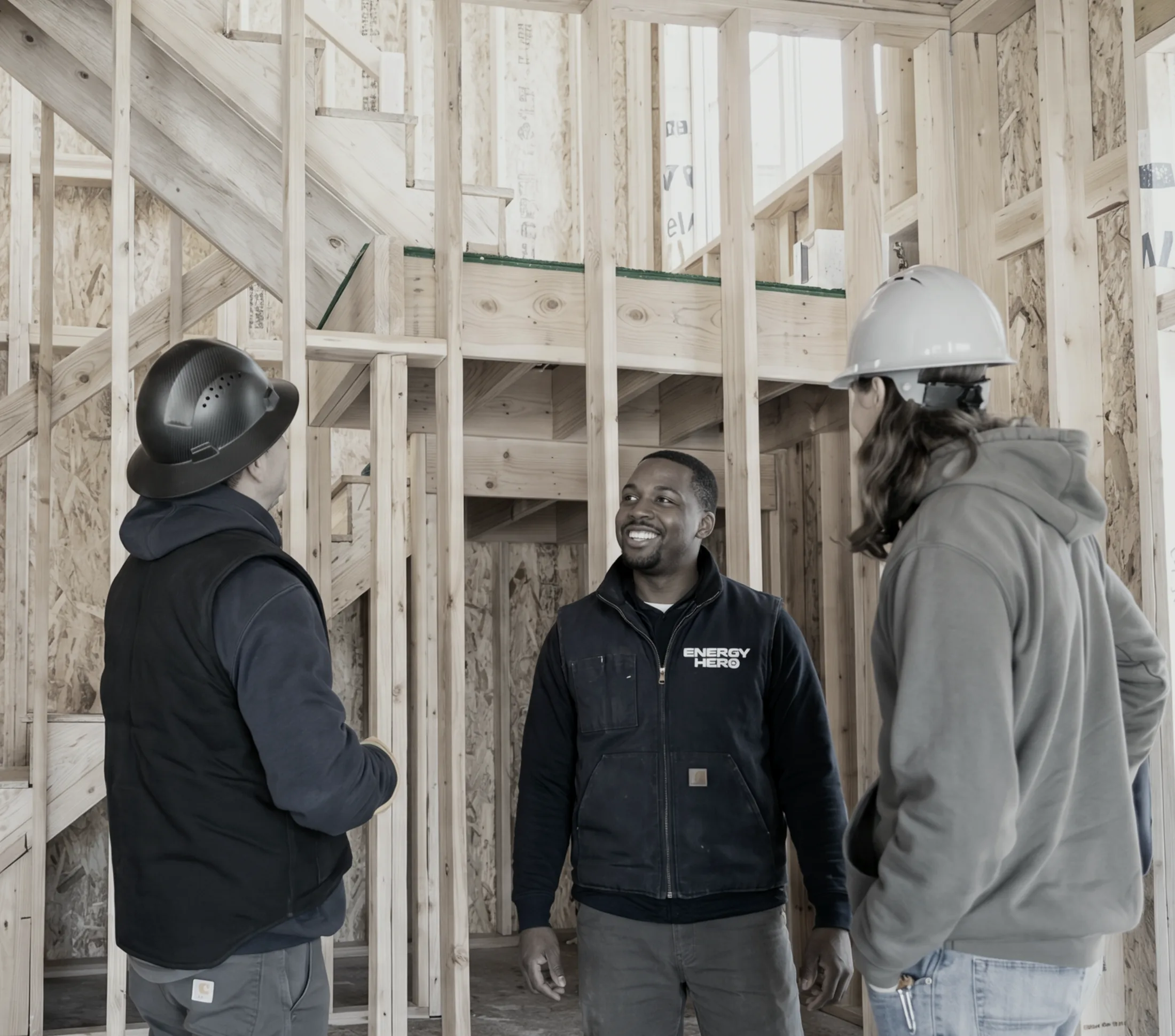 Energy Hero crew sealing a home's building envelope
